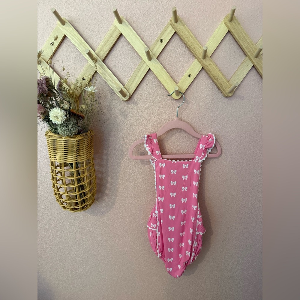 NWT Angel Dear Pink Bow Print Baby Romper - Picture 5 of 6